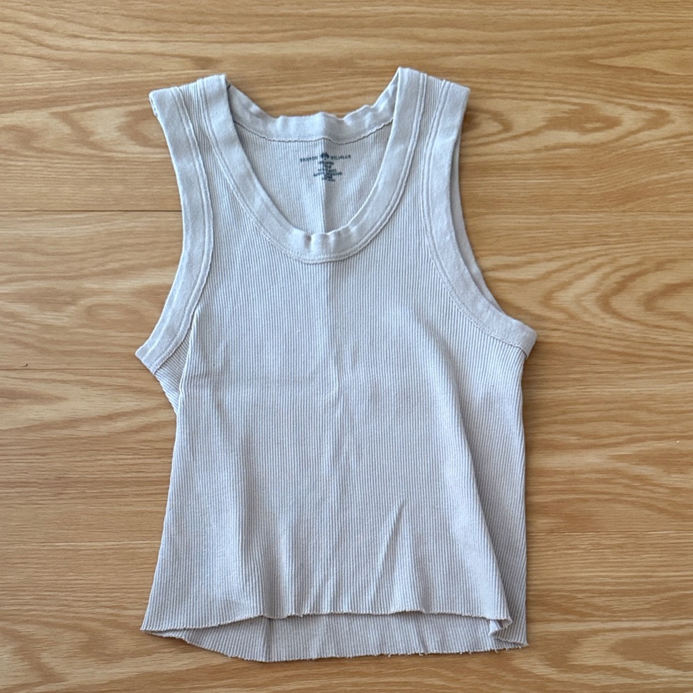Brandy Melville Ribbed Tank Top in Beige/Tan Size XS NWOT